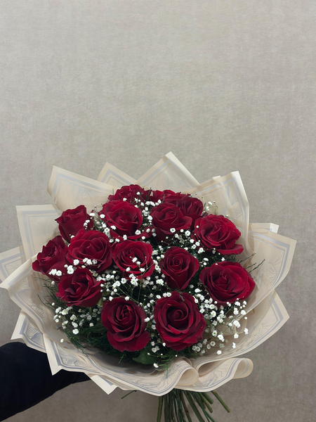 15 Kırmızı Gül Buketi